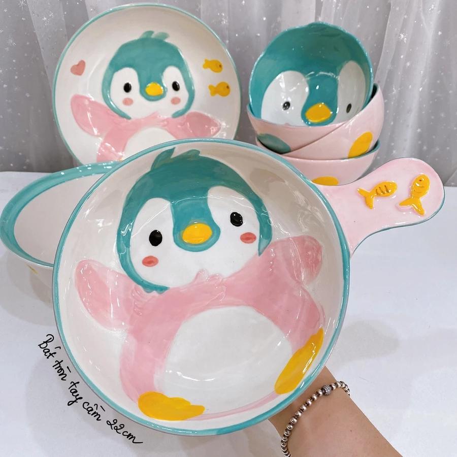Bát sứ họa tiết hình chim cánh cụt