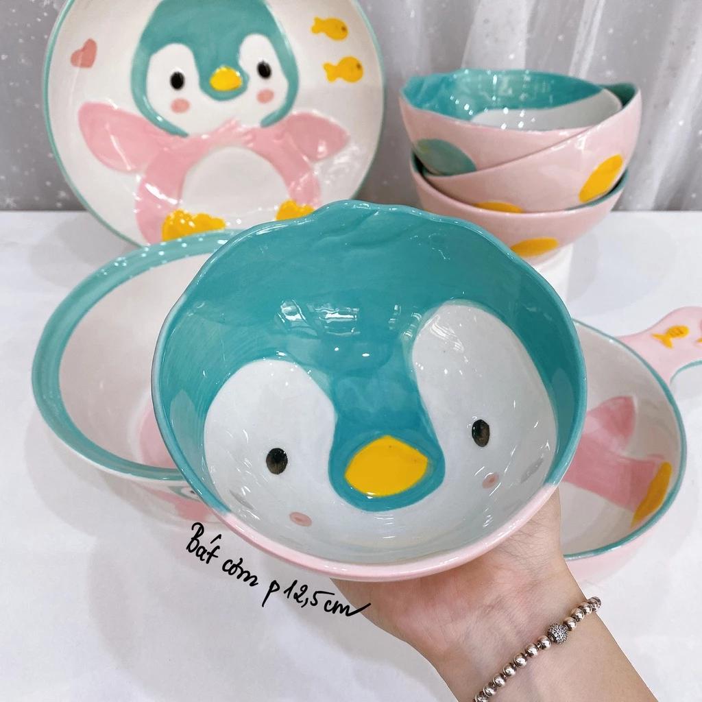 Bát sứ họa tiết hình chim cánh cụt